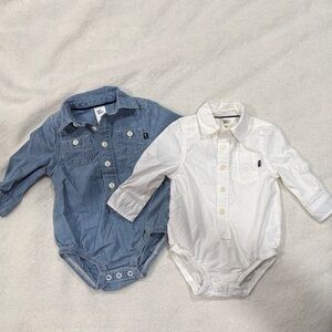 Baby B’gosh Bundle of Stylish Denim and White Bodysuit Set for Baby 6 months
